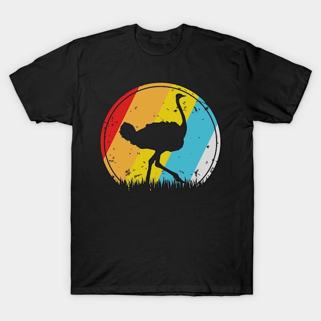 Retro Ostrich Lovers Gift T-Shirt by funkyteesfunny